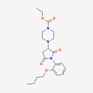 Ethyl 4-[1-(2-butoxyphenyl)-2,5-dioxopyrrolidin-3-yl]piperazine-1-carboxylate