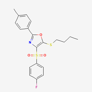 5-(Butylthio)-4-((4-fluorophenyl)sulfonyl)-2-(p-tolyl)oxazole