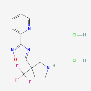 2-{5-[3-(Trifluoromethyl)pyrrolidin-3-yl]-1,2,4-oxadiazol-3-yl}pyridine dihydrochloride