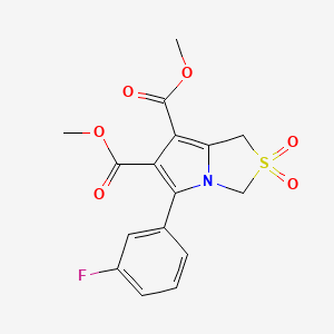 molecular formula C16H14FNO6S B2946571 dimethyl 5-(3-fluorophenyl)-2,2-dioxo-2,3-dihydro-1H-2lambda~6~-pyrrolo[1,2-c][1,3]thiazole-6,7-dicarboxylate CAS No. 337920-92-0