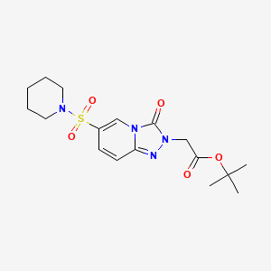 molecular formula C17H24N4O5S B2946599 tert-butyl 2-[3-oxo-6-(piperidine-1-sulfonyl)-2H,3H-[1,2,4]triazolo[4,3-a]pyridin-2-yl]acetate CAS No. 1251619-57-4