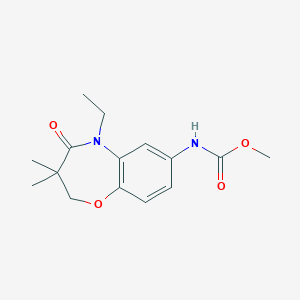 molecular formula C15H20N2O4 B2946624 Methyl (5-ethyl-3,3-dimethyl-4-oxo-2,3,4,5-tetrahydrobenzo[b][1,4]oxazepin-7-yl)carbamate CAS No. 921790-01-4