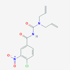 molecular formula C14H14ClN3O4 B2946628 N-[bis(prop-2-enyl)carbamoyl]-4-chloro-3-nitrobenzamide CAS No. 680212-60-6