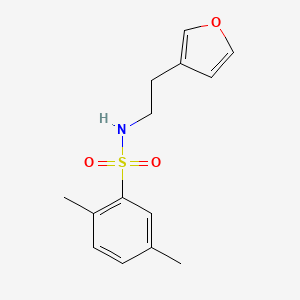 molecular formula C14H17NO3S B2946724 N-(2-(furan-3-yl)ethyl)-2,5-dimethylbenzenesulfonamide CAS No. 1428375-51-2