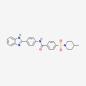 molecular formula C26H26N4O3S B2946738 N-[4-(1H-1,3-benzodiazol-2-yl)phenyl]-4-[(4-methylpiperidin-1-yl)sulfonyl]benzamide CAS No. 683767-38-6