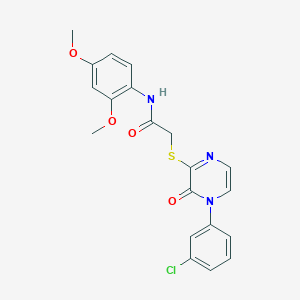 molecular formula C20H18ClN3O4S B2946770 2-{[4-(3-chlorophenyl)-3-oxo-3,4-dihydropyrazin-2-yl]sulfanyl}-N-(2,4-dimethoxyphenyl)acetamide CAS No. 895105-59-6