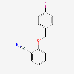 molecular formula C14H10FNO B2946817 2-[(4-Fluorophenyl)methoxy]benzonitrile CAS No. 832687-25-9