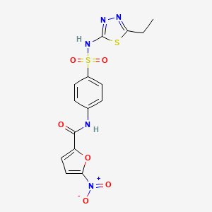 molecular formula C15H13N5O6S2 B2946824 N-[4-[(5-ethyl-1,3,4-thiadiazol-2-yl)sulfamoyl]phenyl]-5-nitrofuran-2-carboxamide CAS No. 301307-64-2