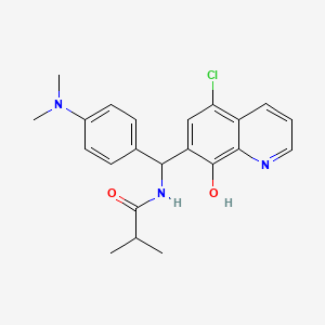 molecular formula C22H24ClN3O2 B2946827 N-[(5-Chloro-8-hydroxyquinolin-7-yl)[4-(dimethylamino)phenyl]methyl]-2-methylpropanamide CAS No. 333445-77-5