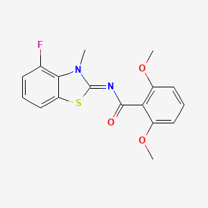 molecular formula C17H15FN2O3S B2946833 N-[(2Z)-4-fluoro-3-methyl-2,3-dihydro-1,3-benzothiazol-2-ylidene]-2,6-dimethoxybenzamide CAS No. 868375-80-8