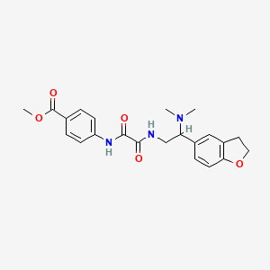 molecular formula C22H25N3O5 B2946835 METHYL 4-({[2-(2,3-DIHYDRO-1-BENZOFURAN-5-YL)-2-(DIMETHYLAMINO)ETHYL]CARBAMOYL}FORMAMIDO)BENZOATE CAS No. 1428356-36-8