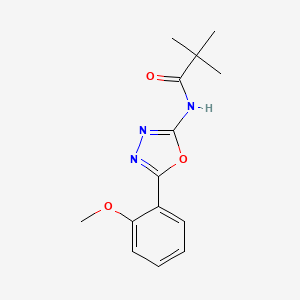 molecular formula C14H17N3O3 B2946854 N-[5-(2-methoxyphenyl)-1,3,4-oxadiazol-2-yl]-2,2-dimethylpropanamide CAS No. 921059-59-8