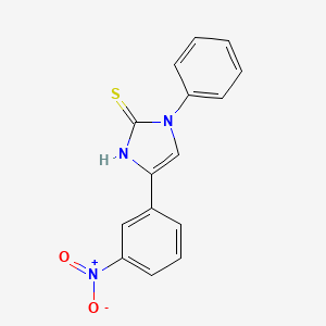 molecular formula C15H11N3O2S B2946858 4-(3-nitrophenyl)-1-phenyl-1H-imidazole-2-thiol CAS No. 114660-69-4