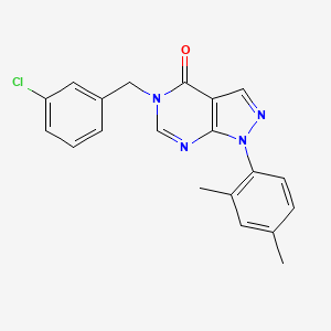 molecular formula C20H17ClN4O B2946870 5-[(3-chlorophenyl)methyl]-1-(2,4-dimethylphenyl)-1H,4H,5H-pyrazolo[3,4-d]pyrimidin-4-one CAS No. 895005-61-5