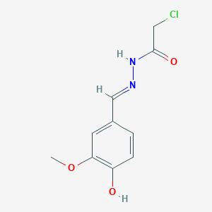 molecular formula C10H11ClN2O3 B2946874 2-Chloro-N'-[(1E)-(4-hydroxy-3-methoxyphenyl)methylidene]acetohydrazide CAS No. 1256633-12-1