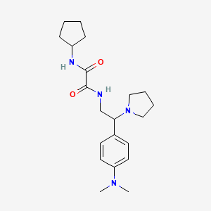 molecular formula C21H32N4O2 B2946887 N-cyclopentyl-N'-{2-[4-(dimethylamino)phenyl]-2-(pyrrolidin-1-yl)ethyl}ethanediamide CAS No. 941994-97-4