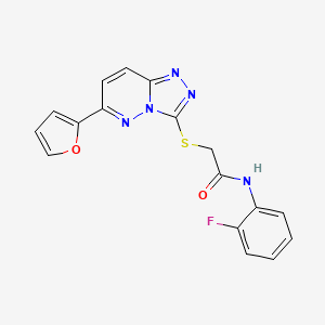 molecular formula C17H12FN5O2S B2946919 N-(2-fluorophenyl)-2-{[6-(furan-2-yl)-[1,2,4]triazolo[4,3-b]pyridazin-3-yl]sulfanyl}acetamide CAS No. 894067-16-4
