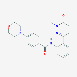 molecular formula C22H22N4O3 B2946945 N-[2-(1-methyl-6-oxo-1,6-dihydropyridazin-3-yl)phenyl]-4-(morpholin-4-yl)benzamide CAS No. 1797072-29-7