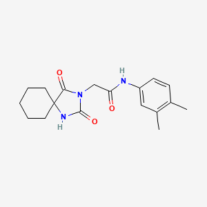 molecular formula C18H23N3O3 B2946959 N-(3,4-dimethylphenyl)-2-(2,4-dioxo-1,3-diazaspiro[4.5]dec-3-yl)acetamide CAS No. 850626-49-2