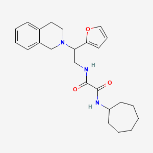 molecular formula C24H31N3O3 B2946967 N'-cycloheptyl-N-[2-(furan-2-yl)-2-(1,2,3,4-tetrahydroisoquinolin-2-yl)ethyl]ethanediamide CAS No. 903288-49-3