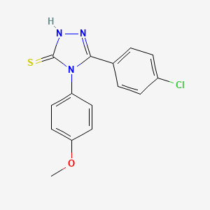 molecular formula C15H12ClN3OS B2946974 5-(4-chlorophenyl)-4-(4-methoxyphenyl)-4H-1,2,4-triazole-3-thiol CAS No. 663181-74-6
