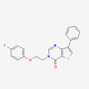 molecular formula C20H15FN2O2S B2946976 3-[2-(4-fluorophenoxy)ethyl]-7-phenylthieno[3,2-d]pyrimidin-4(3H)-one CAS No. 1986427-73-9