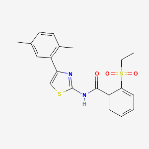 molecular formula C20H20N2O3S2 B2946979 N-(4-(2,5-dimethylphenyl)thiazol-2-yl)-2-(ethylsulfonyl)benzamide CAS No. 898422-86-1