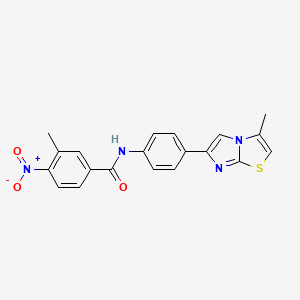 B2947012 3-methyl-N-(4-(3-methylimidazo[2,1-b]thiazol-6-yl)phenyl)-4-nitrobenzamide CAS No. 893986-55-5
