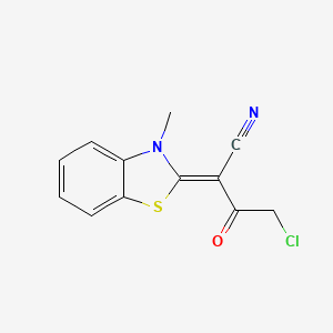 molecular formula C12H9ClN2OS B2947020 4-chloro-2-(3-methyl-2,3-dihydro-1,3-benzothiazol-2-ylidene)-3-oxobutanenitrile CAS No. 746607-67-0