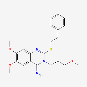 6,7-dimethoxy-3-(3-methoxypropyl)-2-(phenethylsulfanyl)-4(3H)-quinazolinimine