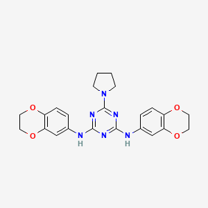 N2,N4-bis(2,3-dihydrobenzo[b][1,4]dioxin-6-yl)-6-(pyrrolidin-1-yl)-1,3,5-triazine-2,4-diamine