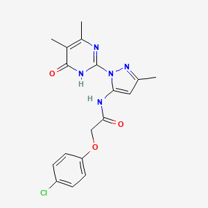 2-(4-chlorophenoxy)-N-(1-(4,5-dimethyl-6-oxo-1,6-dihydropyrimidin-2-yl)-3-methyl-1H-pyrazol-5-yl)acetamide