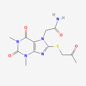 2-(1,3-dimethyl-2,6-dioxo-8-((2-oxopropyl)thio)-2,3-dihydro-1H-purin-7(6H)-yl)acetamide
