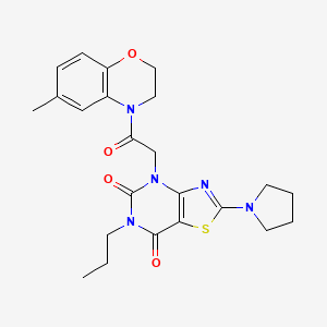 N-(3,4-diethoxybenzyl)-4-[6-(4-methoxyphenoxy)pyrimidin-4-yl]benzamide