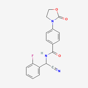 N-[cyano(2-fluorophenyl)methyl]-4-(2-oxo-1,3-oxazolidin-3-yl)benzamide