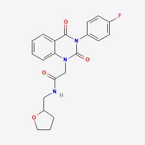 2-(3-(4-fluorophenyl)-2,4-dioxo-3,4-dihydroquinazolin-1(2H)-yl)-N-((tetrahydrofuran-2-yl)methyl)acetamide