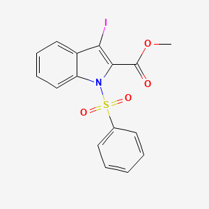 molecular formula C16H12INO4S B2947069 methyl 3-iodo-1-(phenylsulfonyl)-1H-indole-2-carboxylate CAS No. 860611-94-5