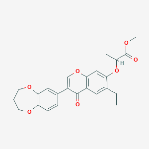 molecular formula C24H24O7 B2947072 methyl 2-{[3-(3,4-dihydro-2H-1,5-benzodioxepin-7-yl)-6-ethyl-4-oxo-4H-chromen-7-yl]oxy}propanoate CAS No. 610764-58-4
