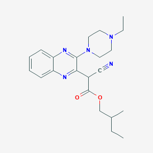 2-Methylbutyl 2-cyano-2-(3-(4-ethylpiperazin-1-yl)quinoxalin-2-yl)acetate