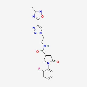 1-(2-fluorophenyl)-N-(2-(4-(3-methyl-1,2,4-oxadiazol-5-yl)-1H-1,2,3-triazol-1-yl)ethyl)-5-oxopyrrolidine-3-carboxamide