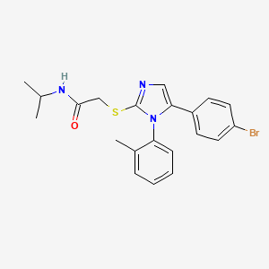 molecular formula C21H22BrN3OS B2947106 2-((5-(4-bromophenyl)-1-(o-tolyl)-1H-imidazol-2-yl)thio)-N-isopropylacetamide CAS No. 1207044-08-3