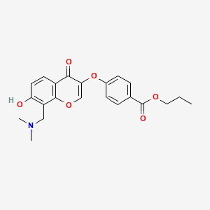 molecular formula C22H23NO6 B2947112 propyl 4-({8-[(dimethylamino)methyl]-7-hydroxy-4-oxo-4H-chromen-3-yl}oxy)benzoate CAS No. 847366-06-7