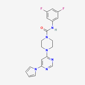 molecular formula C19H18F2N6O B2947113 4-(6-(1H-pyrrol-1-yl)pyrimidin-4-yl)-N-(3,5-difluorophenyl)piperazine-1-carboxamide CAS No. 1428358-19-3