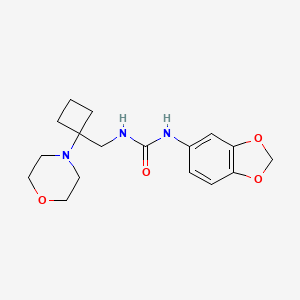 molecular formula C17H23N3O4 B2947117 1-(2H-1,3-benzodioxol-5-yl)-3-{[1-(morpholin-4-yl)cyclobutyl]methyl}urea CAS No. 2380187-04-0