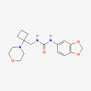 molecular formula C17H23N3O4 B2947117 1-(1,3-Benzodioxol-5-yl)-3-[(1-morpholin-4-ylcyclobutyl)methyl]urea CAS No. 2380187-04-0