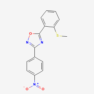 molecular formula C15H11N3O3S B2947122 Methyl 2-[3-(4-nitrophenyl)-1,2,4-oxadiazol-5-yl]phenyl sulfide CAS No. 339015-72-4