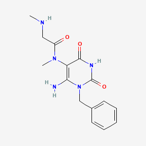 molecular formula C15H19N5O3 B2947127 N-(6-amino-1-benzyl-2,4-dioxo-1,2,3,4-tetrahydropyrimidin-5-yl)-N-methyl-2-(methylamino)acetamide CAS No. 749920-24-9