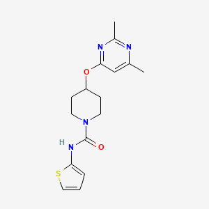 molecular formula C16H20N4O2S B2947132 4-((2,6-dimethylpyrimidin-4-yl)oxy)-N-(thiophen-2-yl)piperidine-1-carboxamide CAS No. 2034559-71-0