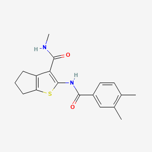 molecular formula C18H20N2O2S B2947136 2-[(3,4-dimethylbenzoyl)amino]-N-methyl-5,6-dihydro-4H-cyclopenta[b]thiophene-3-carboxamide CAS No. 893095-75-5