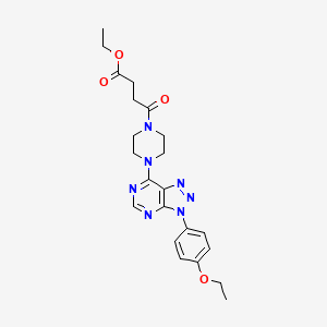 molecular formula C22H27N7O4 B2947139 ethyl 4-(4-(3-(4-ethoxyphenyl)-3H-[1,2,3]triazolo[4,5-d]pyrimidin-7-yl)piperazin-1-yl)-4-oxobutanoate CAS No. 920388-83-6